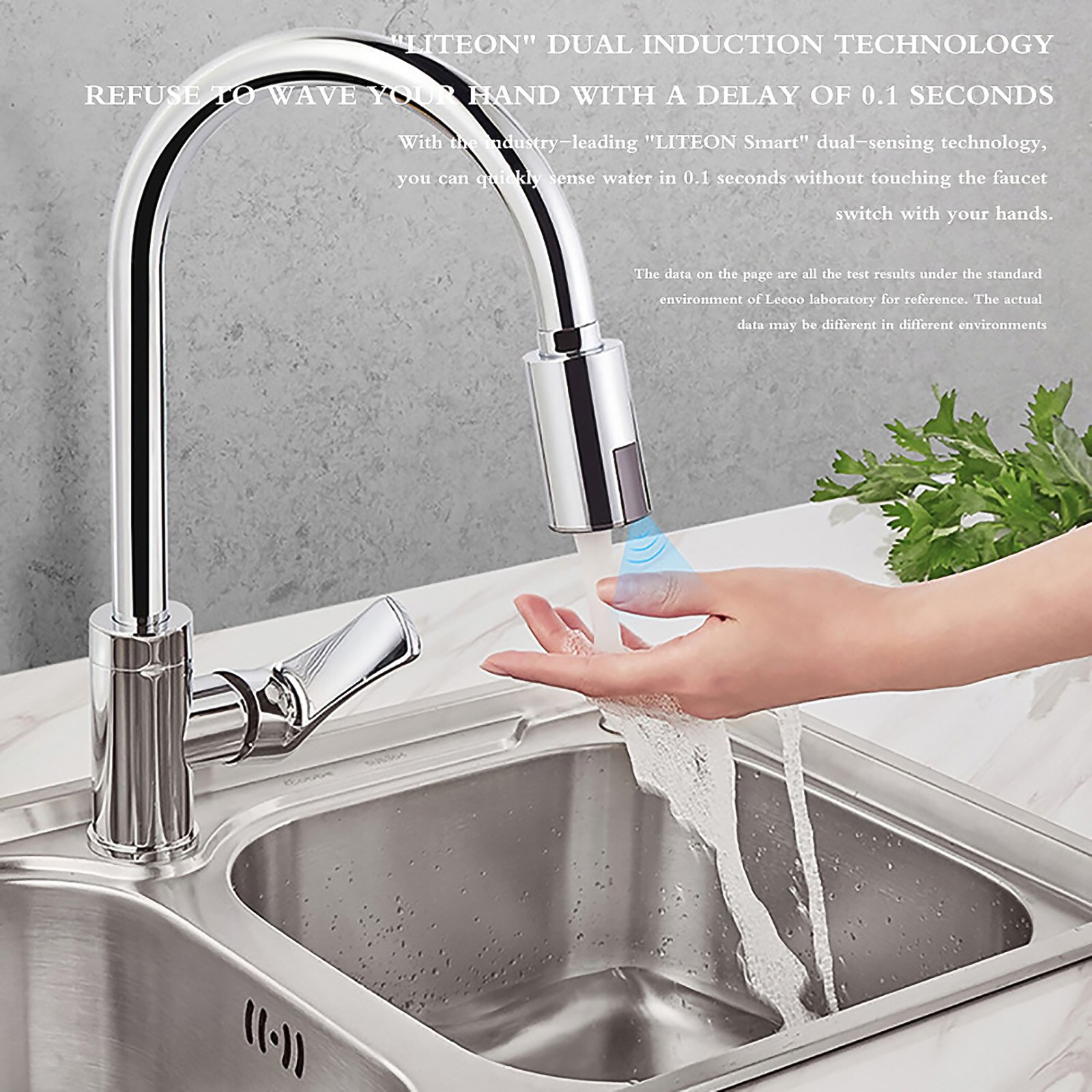 Grifo inteligente con Sensor de ahorro de agua, grifo de baño con Sensor, sin contacto, automático, para cocina y baño