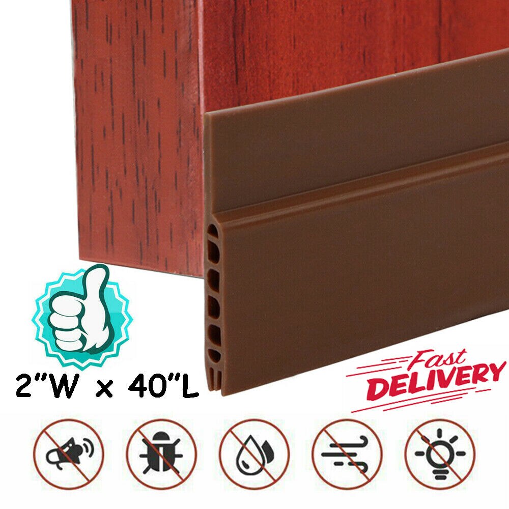 Adhesive Under Door Sweep Draught Excluder Draft Weather Seal Strip Under Door Bottom Bugs Window Stopper: Brown