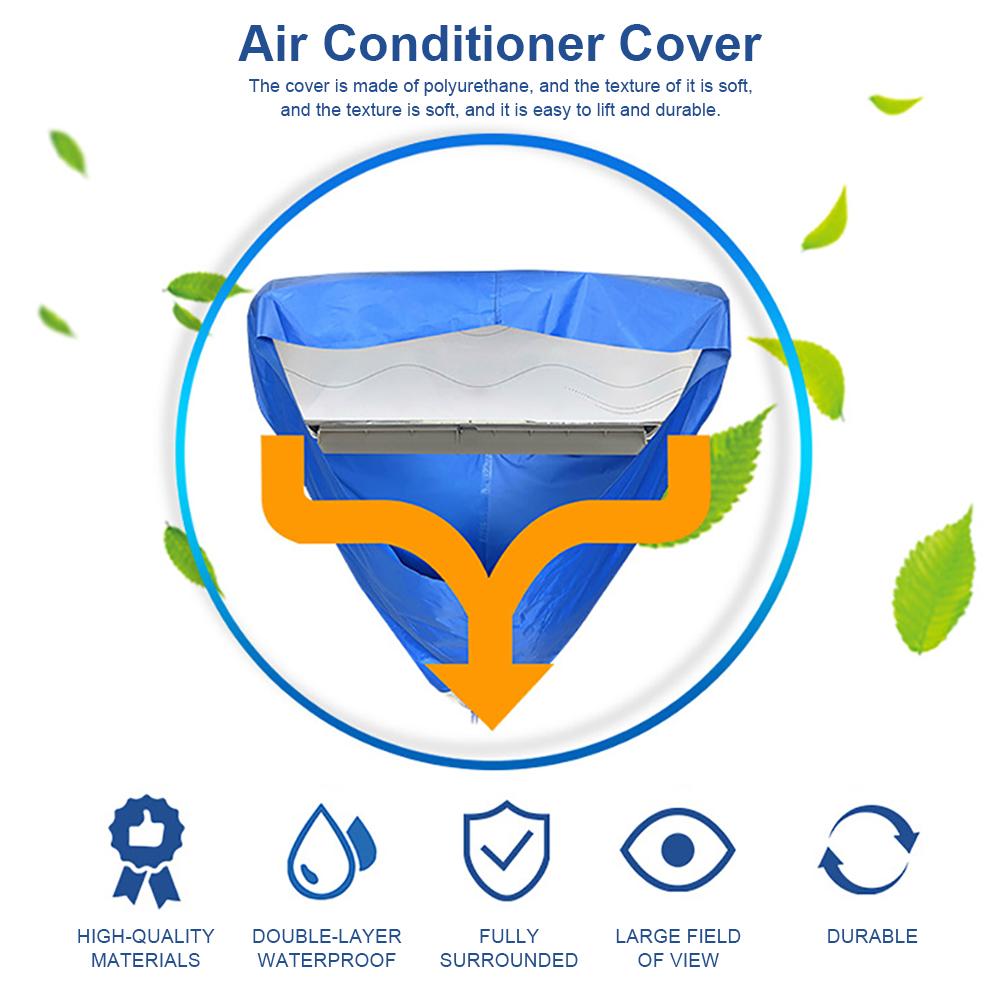 Wall Mounted PVC Air Conditioner Cover Dustproof Waterproof Air Conditioner Clear Cover With Drainage Port And Water Tube