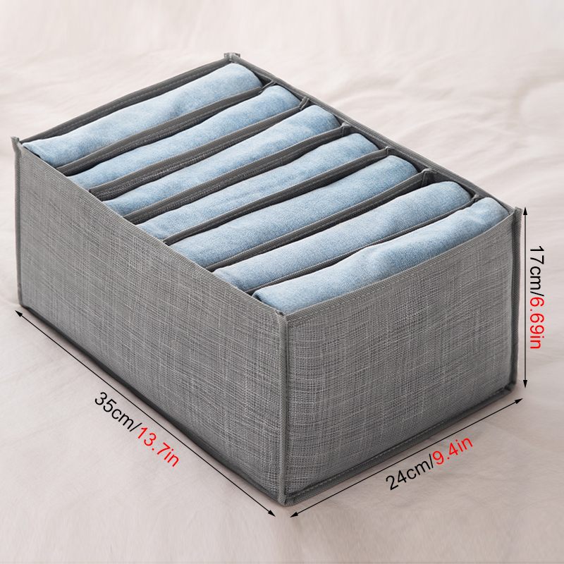 Aufbewahrungsbox für Jeans und Hosen, Kleiderschrank, Kleidung, Organizer, Schrank, Schublade, Trenner, Unterwäsche, Socken, T-Shirt, Aufbewahrungsorganisatoren: Licht Grün