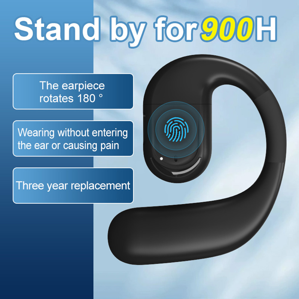 Ear hook business headphones, bluetooth compatible, 5.4 with hd microphone, open-ear headphones, waterproof hi-fi stereo earphones for sports