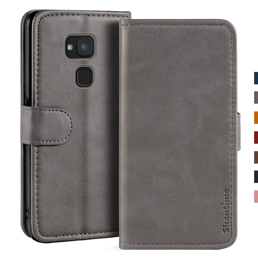 Funda magnética de cuero para BQ Aquaris V, funda de teléfono BQ Aquaris V, con soporte: For BQ Aquaris V / Gray