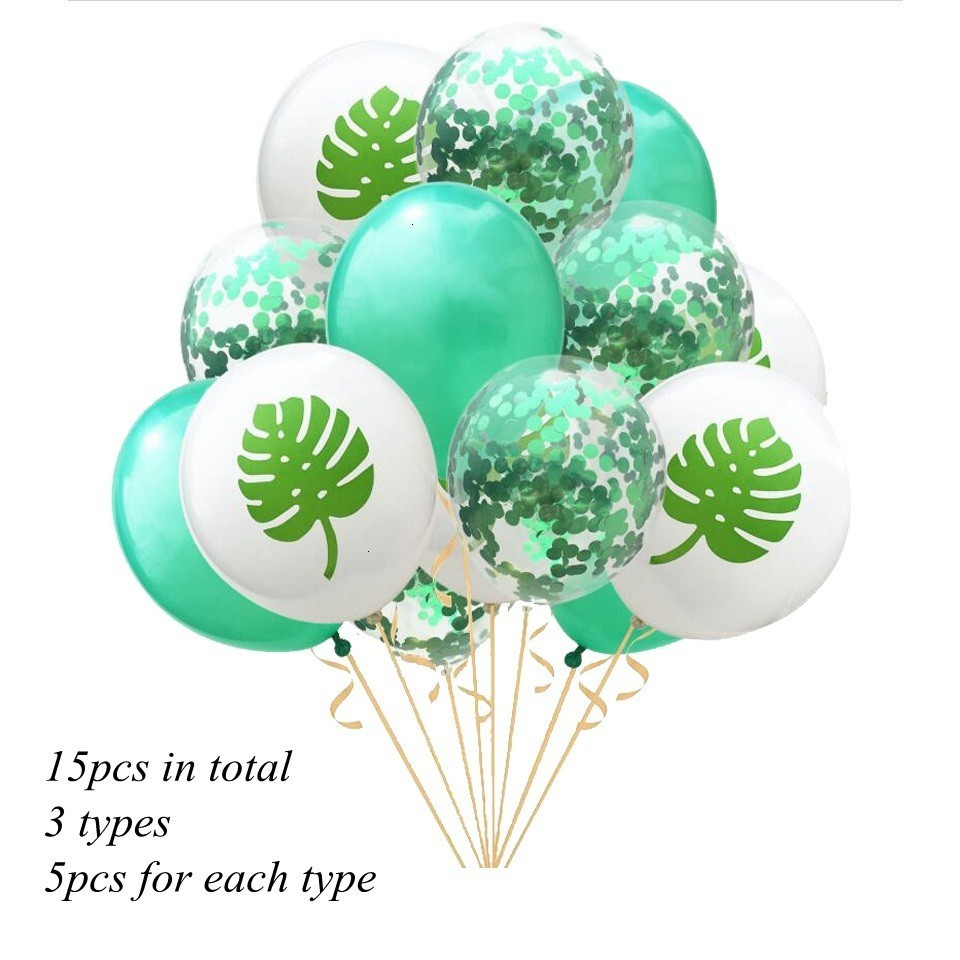 Green Palm Leaf Balloons Green Ballons Tropical Hawaii Party Baloons Safari Party Balon Jungle Theme Animal Birthday Balloon: Green Turtle leaves