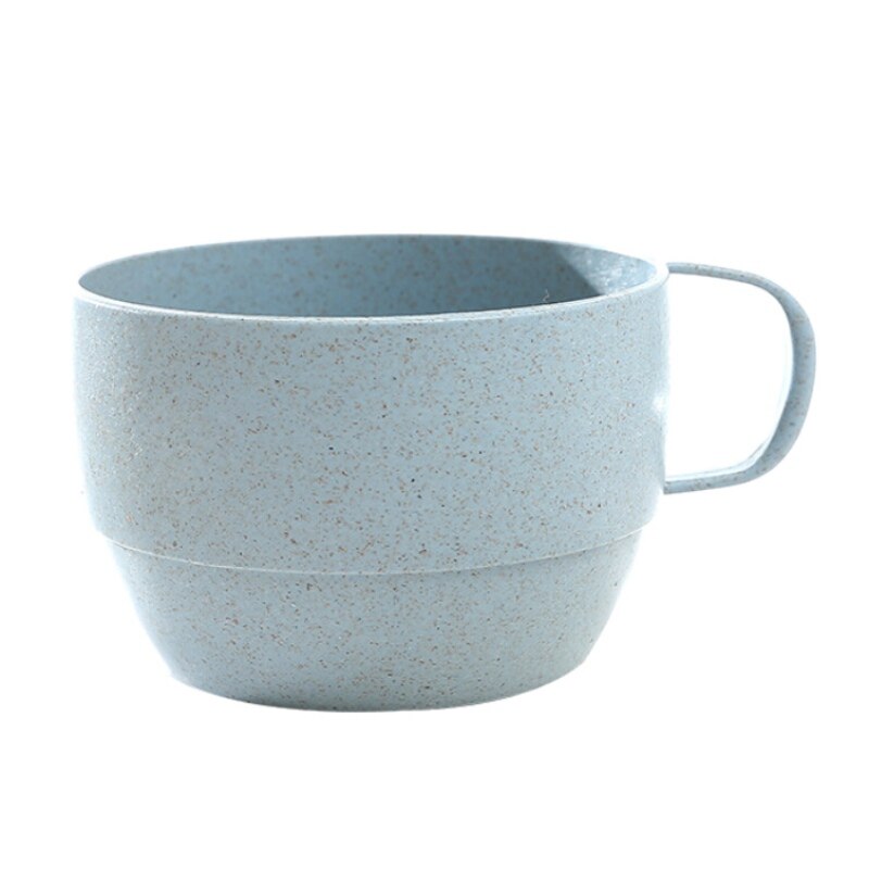 CH- Eco-Friendly Wheat Straw Milk Office Coffee Cup Plastic Breakfast Cup Teacup Mug Drinks Water Cups: Blue