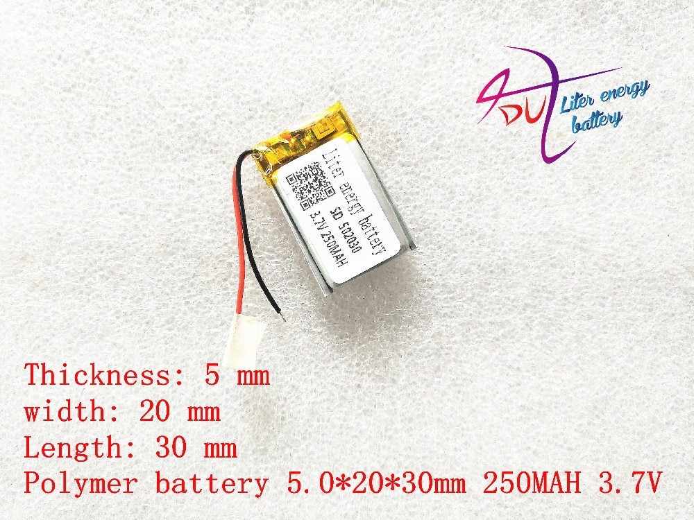 502030 3.7V 250 mah lithium-ion polymer battery goods of CE FCC ROHS certification authority