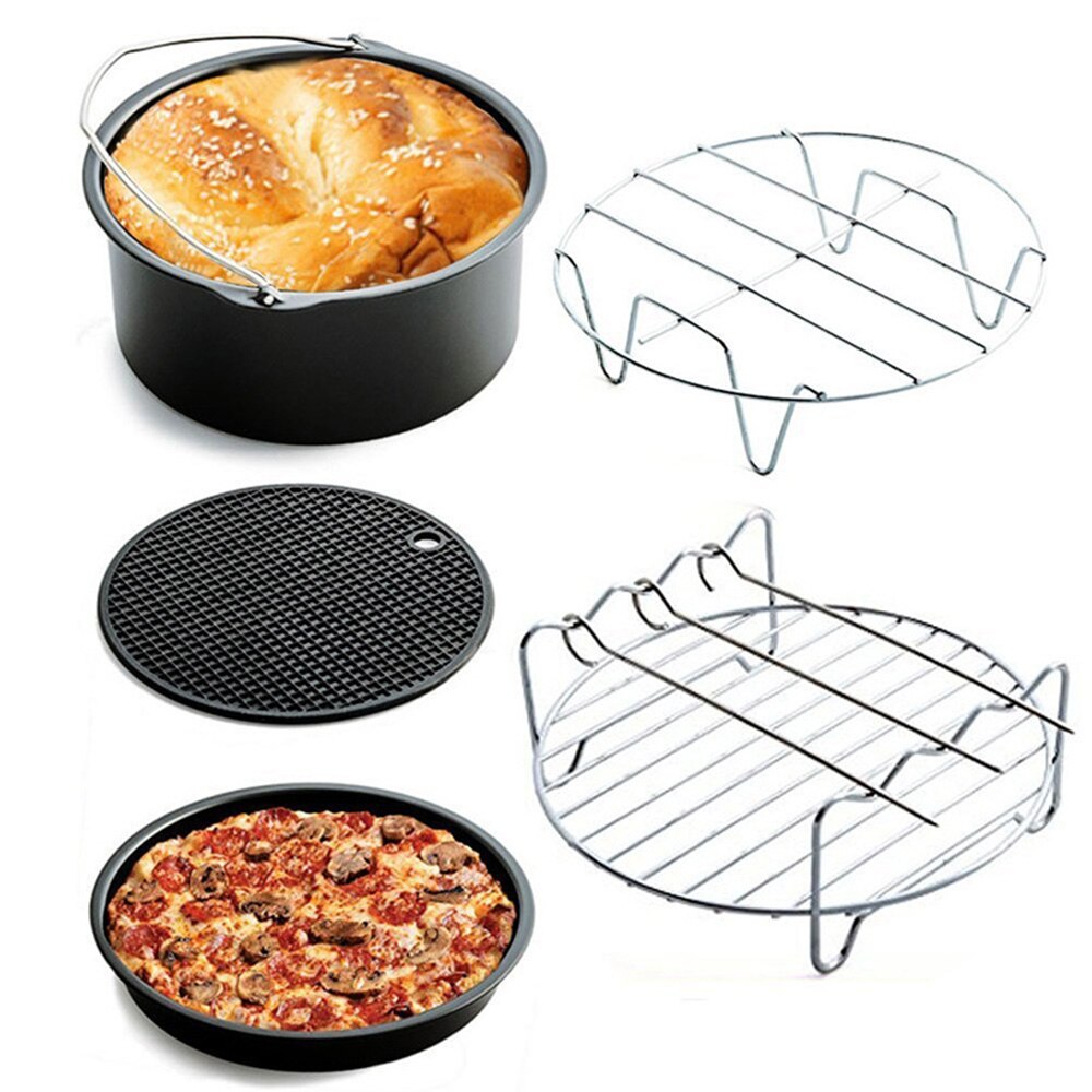10 Uds accesorios para freidora de aire olla de 6/7/8 pulgadas para Airfryer 3.2QT-5.8QT hornear cesta Pizza placa parrilla olla cocina utensilios de cocina