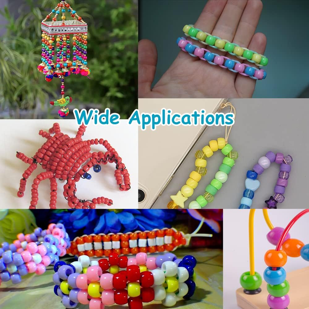 Cuentas de Pony 600 Piezas, Cuentas para Fabricación de Pulseras de Joyas, Cuentas de Pulsera, Cuentas de Plástico para Manualidades, Cuentas de Pelo para Trenzas para Niña