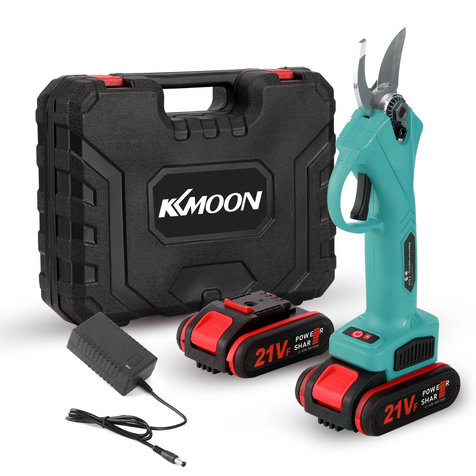 Kkmoon 21v 30mm johdoton sähköinen oksasakset tehokas hedelmäpuiden bonsai oksaleikkuri maisemointityökalu: Sininen