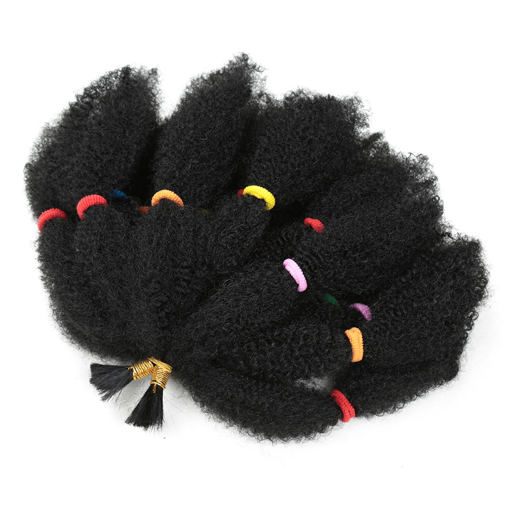 Pelo Afro rizado de 12 pulgadas, pelo sintético preestirado Afro rizado, pelo trenzado Afro, trenzas de ganchillo