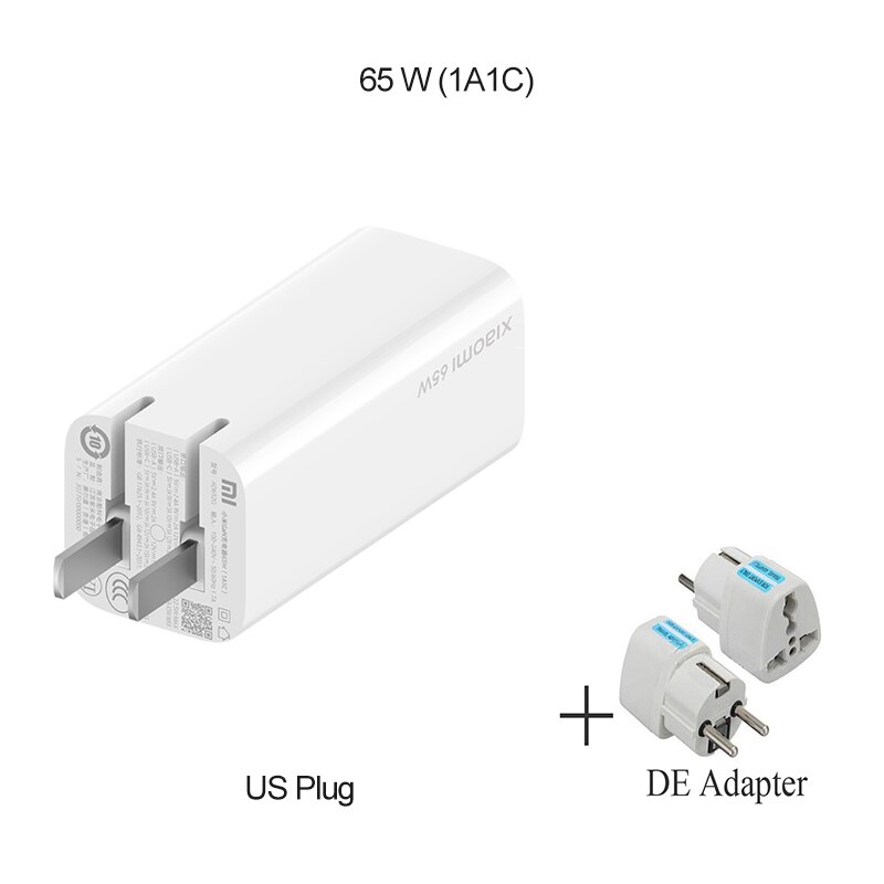 Xiaomi gan schnellladegerät 65w 1 a1c mit 5a usb-c-ladekabeln (dual-port) für apple macbook pro (usb-a) für xiaomi 11: 65w gan charger de