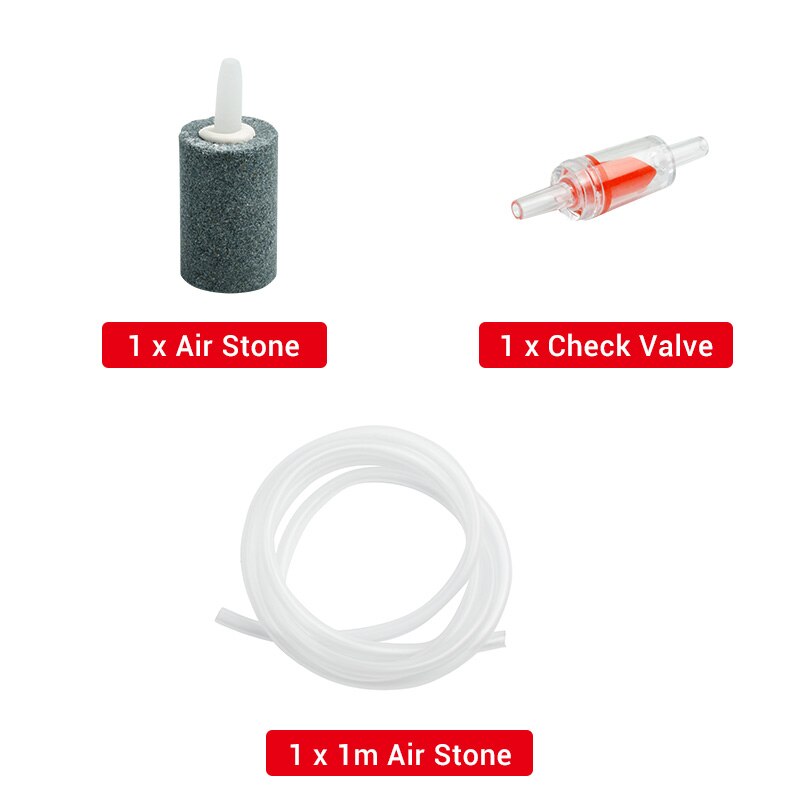 Aquarium Air Pump Fish Tank Mini Compressor Single Double Outlet with Check Valve Tube Aquatic Accessories 220V 3W 5W: Air Pipe Accessories / AU Plug