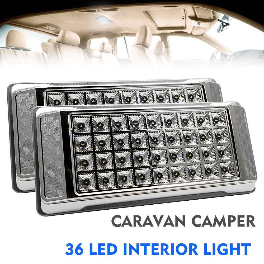 2 st 12v led invändig takhytt spotlight för husbil husvagn husbil 36 led läsvit lampa 6000k