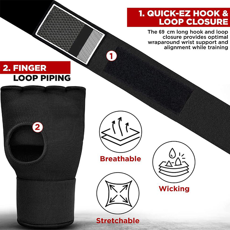 Boksen Hand Wrap Binnenhandschoenen Half Vinger Gel Bokshandschoen voor Muay Thai MMA Kickboksen Vechtsporten Ponsen Snelheidszak Training