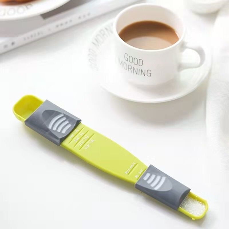Adjustable Kitchen Scale 13G/ML Liquid Powder Measure Cup Metering Spoon Double Head Measuring Spoon for Cooking Seasoning Scale