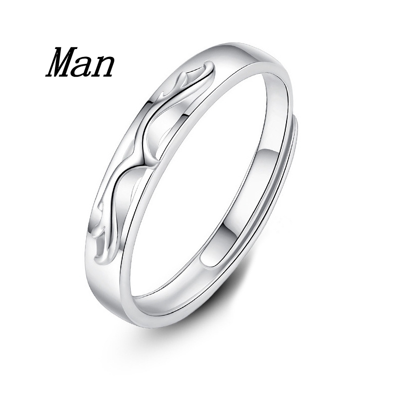 Anelli di cristallo alla moda in corno di alce per donna uomo amante coppia anelli Set amicizia fidanzamento matrimonio anelli aperti 2021 gioielli: 01