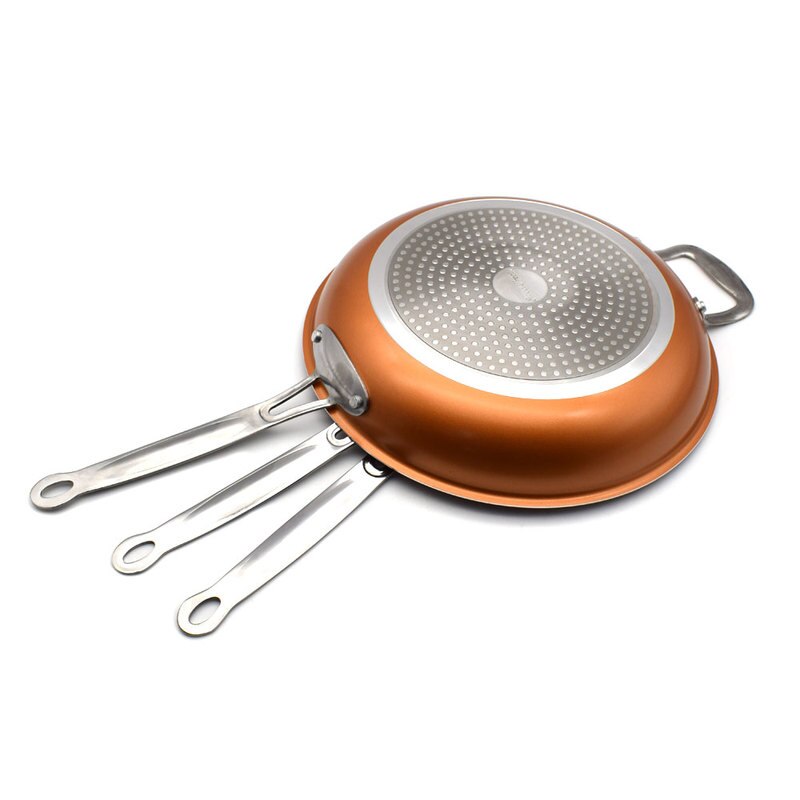 8/10/12 Inch Non-stick Koekenpan Koperen Koekenpan Met Keramische Coating Inductie Koken Koekenpan Oven Vaatwasser veilig Steelpan