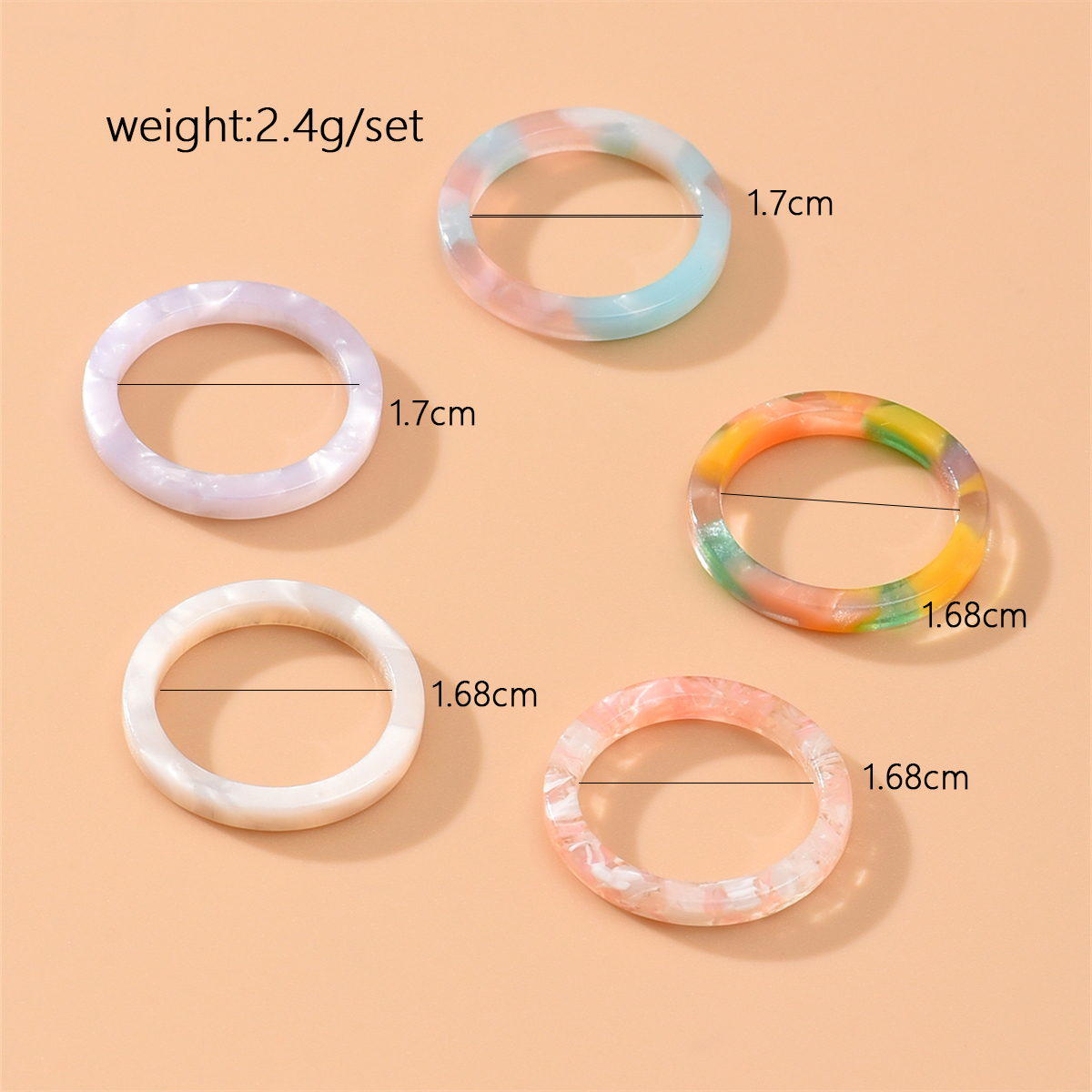 Vintage Geometrische Resin Ring Ringen Set Voor Vrouwen Koreaanse Wijsvinger Ring Mode-sieraden Anillos Anillos Mujer