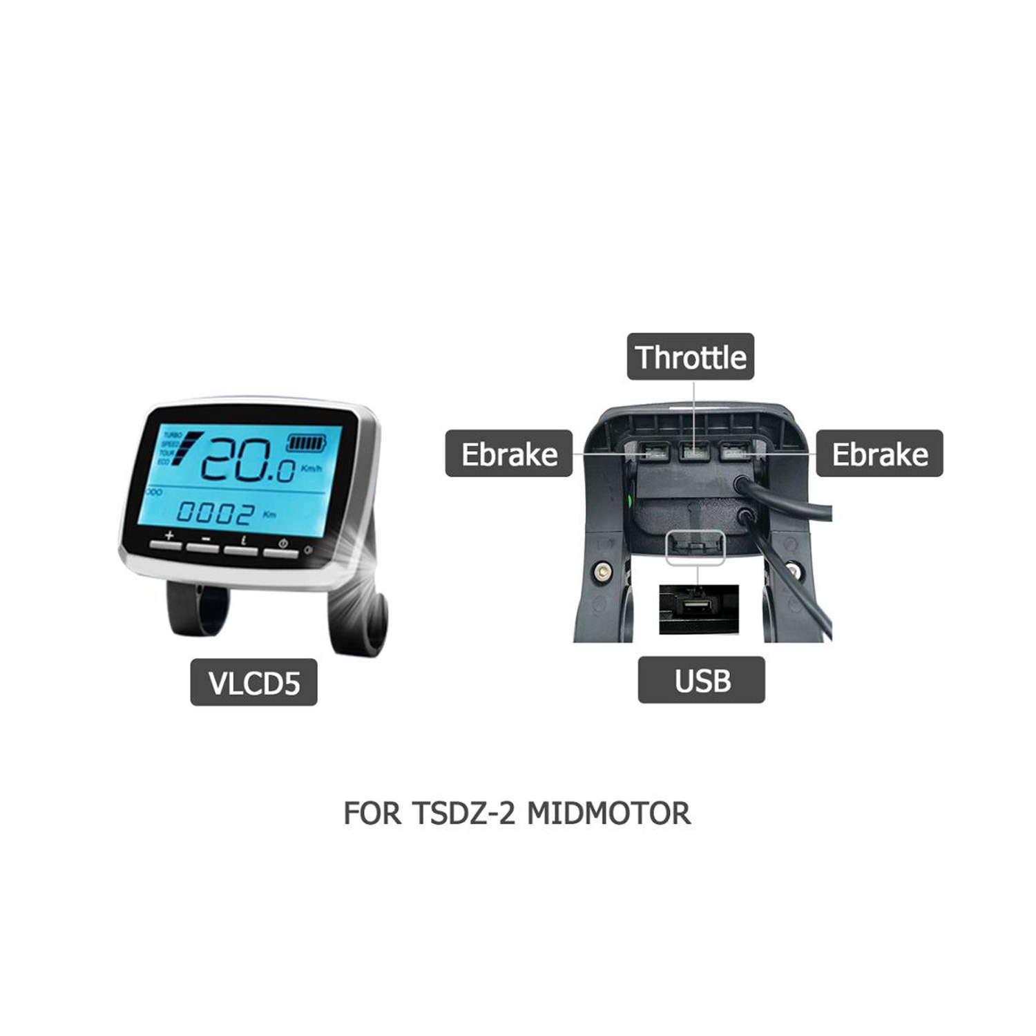 Tongsheng TSDZ 2 Mid Central Drive Motor LCD Display 850C VLCD5 Colour Screen Display for Electric E Bike Bicycle Conversion Kit