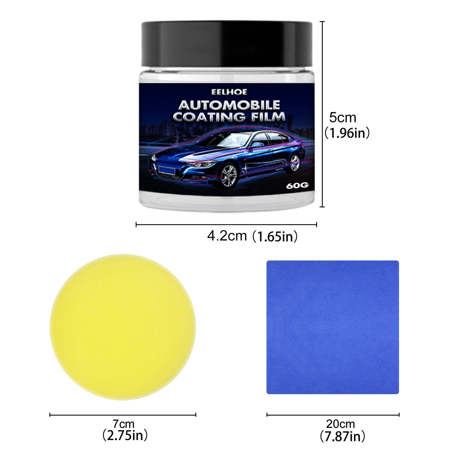 30/60G Car Wax Crystal Hard Wax Paint Care Scratch Repair Maintenance Wax Paint Surface Coating Free Sponge And Towel