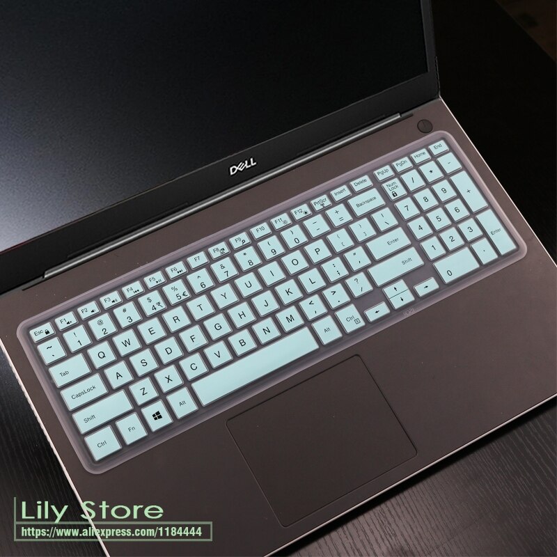 Silicone laptop Keyboard Cover Skin for 15.6" Dell Latitude 3500 3590 3550 3560 3570 3580: whiteblue