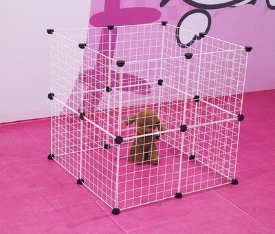 Pet Playpen Bunny Cage Fence DIY Small Animal Exercise Pen Crate Kennel Hutch for Guinea Pigs & Rabbits Upgrade Version: White / 8pcs