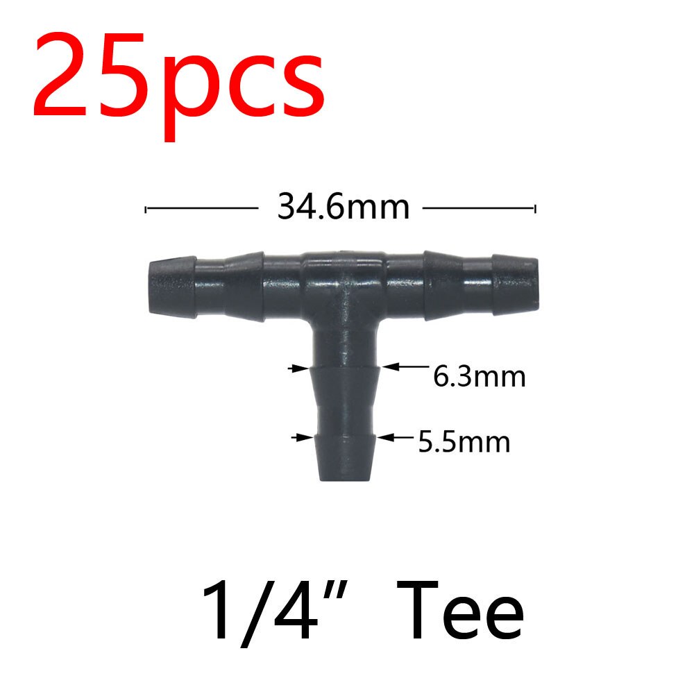 Garden Hose Connectors Barbed Tee Elbow Cross End Plug Coupling WDrip Irrigation System Atering Fitting For 3/5 4/7mm Hsse: Clear