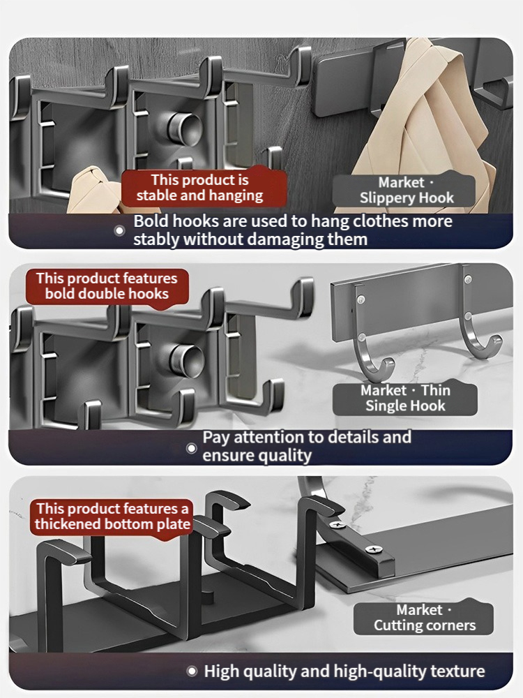 Geen noodzaak om de haak achter de deur te boren, opberghangers, jas- en hoedenhaken, hangers, slaapkameropbergrekken, keukenhaken