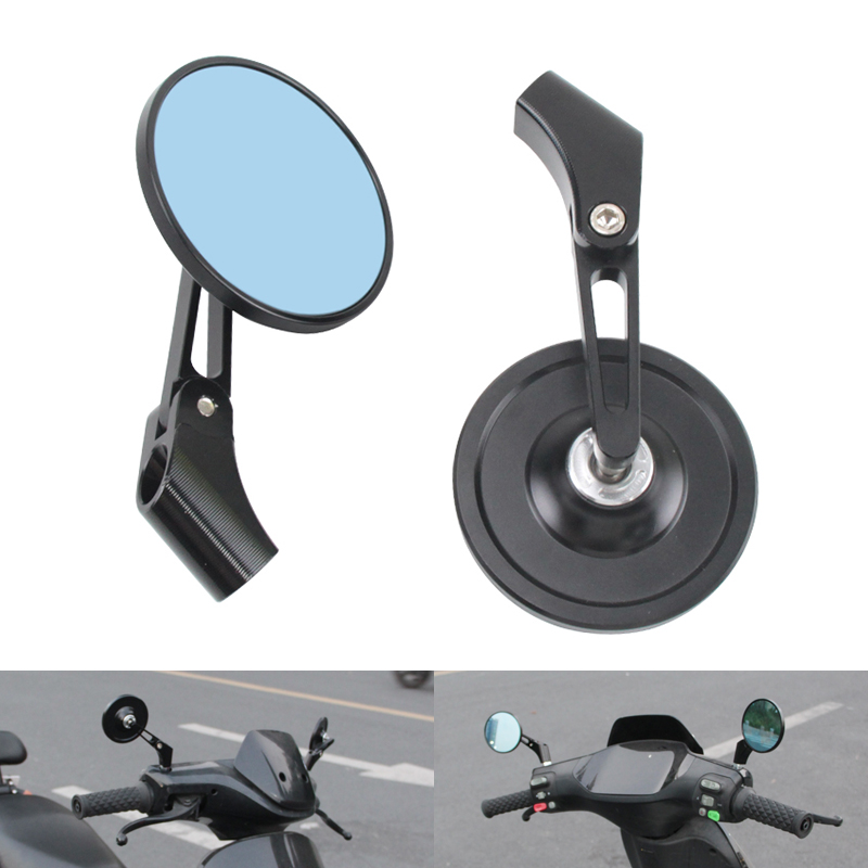 Motorspiegels Achteruitkijkspiegel Zijkant Ronde bromfietsen Spiegelaccessoires Handle Bar End Montage Motor Off-Road Universeel
