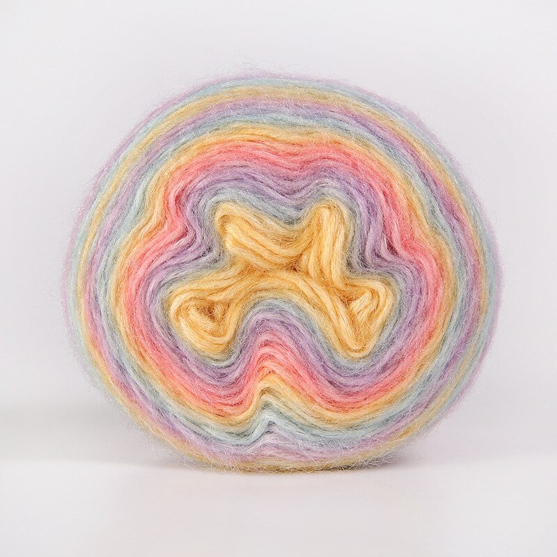 100G/Bal Gradient Kleur Regenboog Katoenen Garen Zachte Warme Wol Diy Handgemaakte Breien Taart Draad Baby Trui Hoed sjaal Benodigdheden: 06