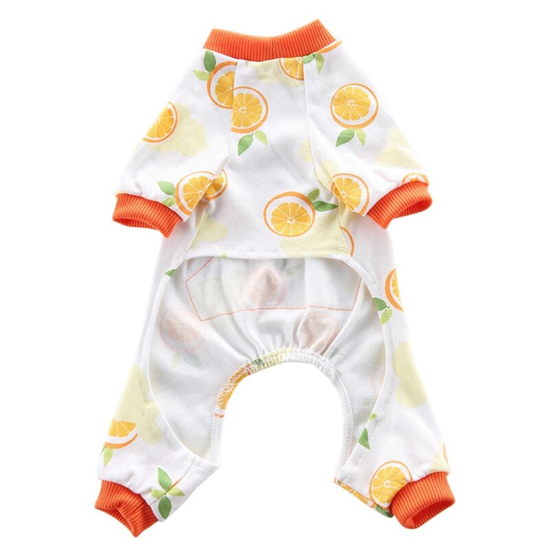 Pijamas con estampado naranja para perro, Camisón de algodón suave para perro, camisa acogedora, ropa para mascotas, mono, ropa de dormir para perros y cachorros