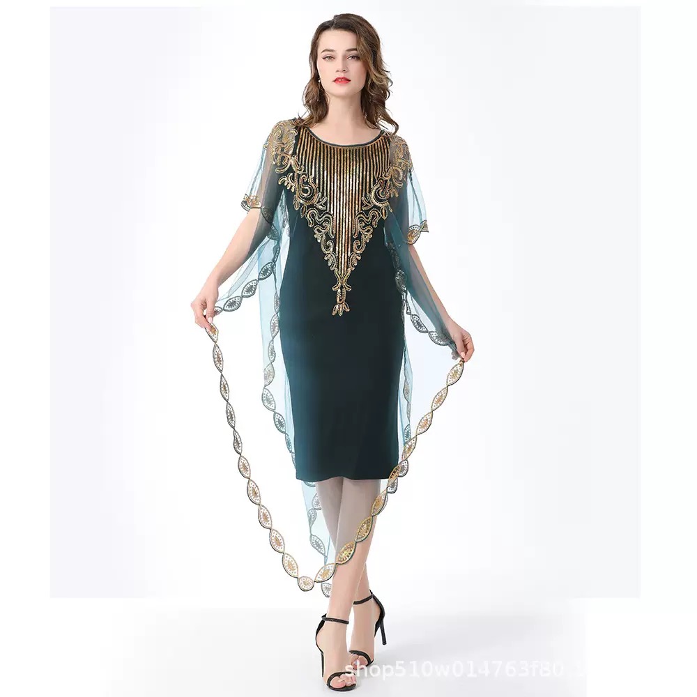 Vestido de cardigã de lantejoulas em gaze feminina, roupas de festa, entrega gratuita, vermelho, verde, azul, preto, moda, novo: ROXO
