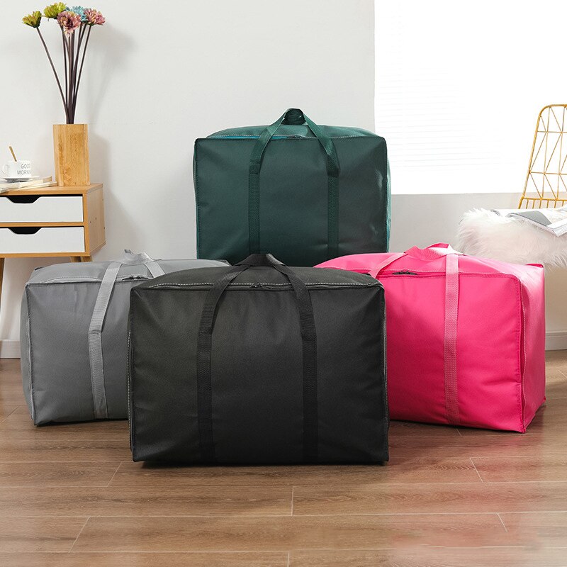 Moving Bag For Home Bedding 3 Sizes Solid Color Quilt Organizer Thicken Woven Handbag Wardrobe Clothes Foldable Storage Bags