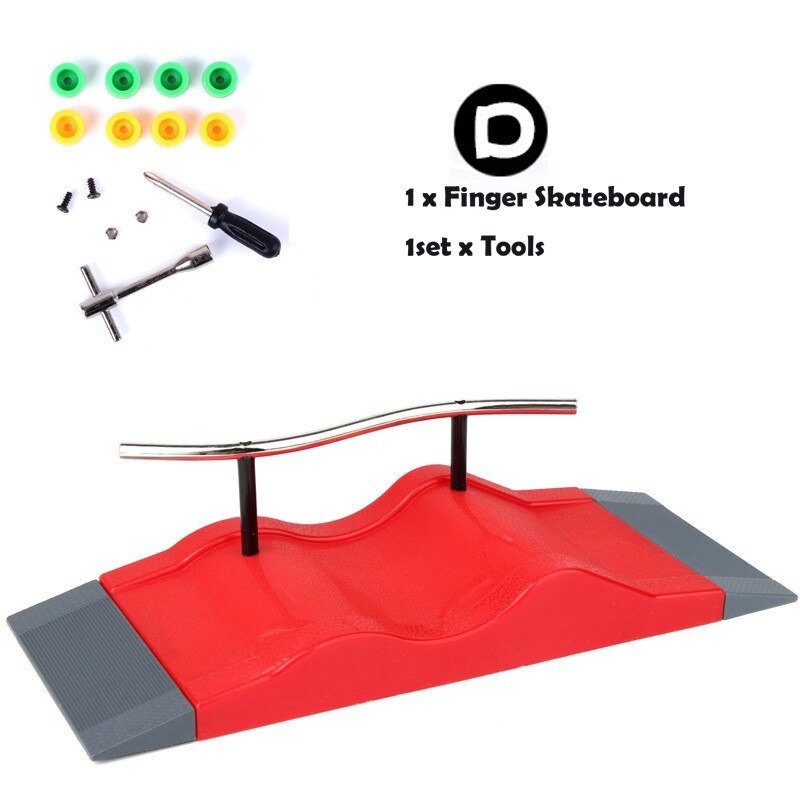 Skate parchi Kit rampa parti giocattoli Finger Skateboard giocattoli per bambini tastiera rampa Skateboard giocattolo Фингерборд: Argento