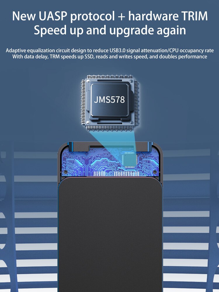 Acasis-carcasa de disco duro externo, caja de HDD externo, USB tipo C, SATA, SSD, para HDD 2,5, compatible con UASP 5gbps