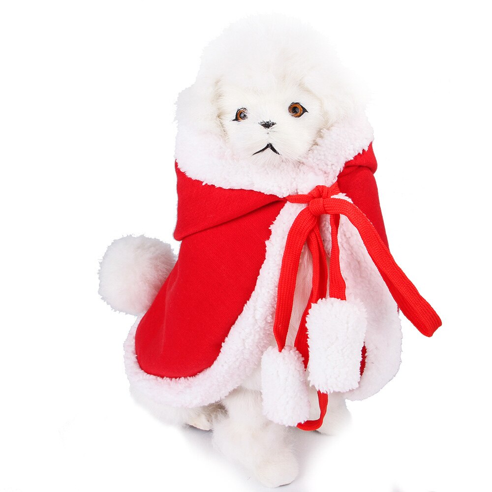 Hond Kat Hooded Kleding Kerst Mantel Kleine Kat Mantel Hooded Santa Kostuum Voor Pug Pet Hond Kat Warme Kleding