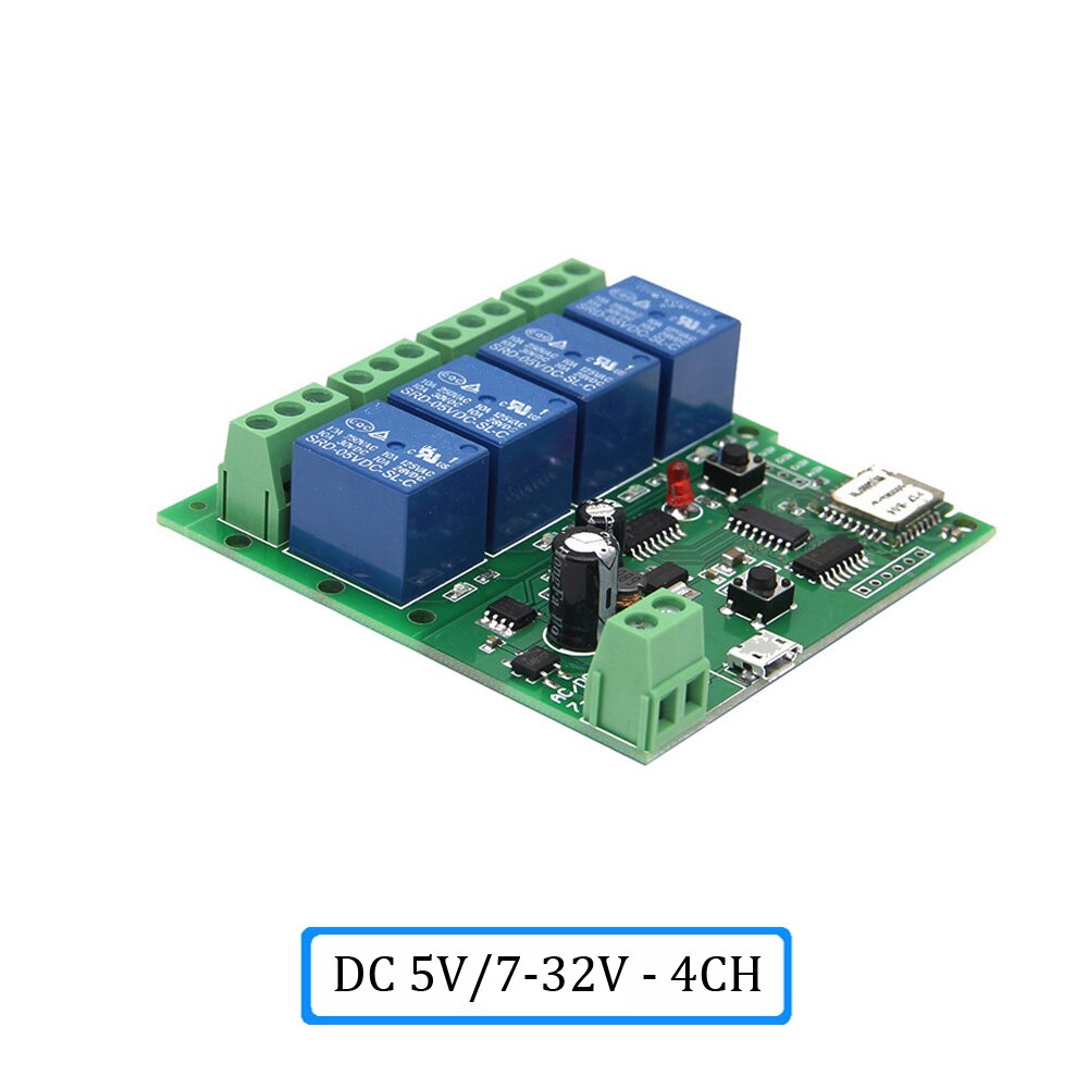 DC5V 12V 24V 32V Wifi Switch Wireless Relay Module Smart Home Automation for Access Control Systemr Inching/Self-Locking: DC 5V 7-32V 4CH
