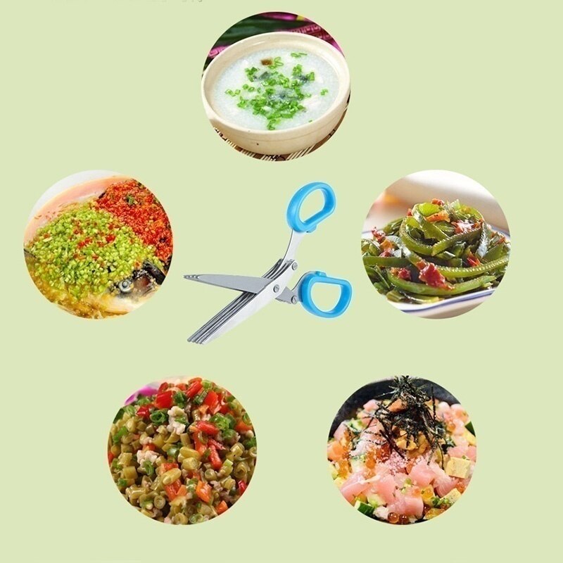 Multifunktionale Messer Küche Schere mehrschichtig Edelstahl Schnittlauch Cutter Kraut Gewürz Küche Schneidemaschine Geschreddert Scallion schneiden