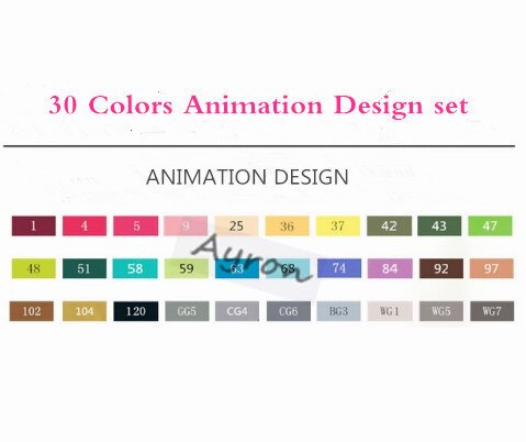 TOUCHFIVE – ensemble de marqueurs artistiques, 30 couleurs, à l'alcool à l'huile, à double tête, pour artistes, croquis, dessin d'animation, Manga: Anime 30 colors