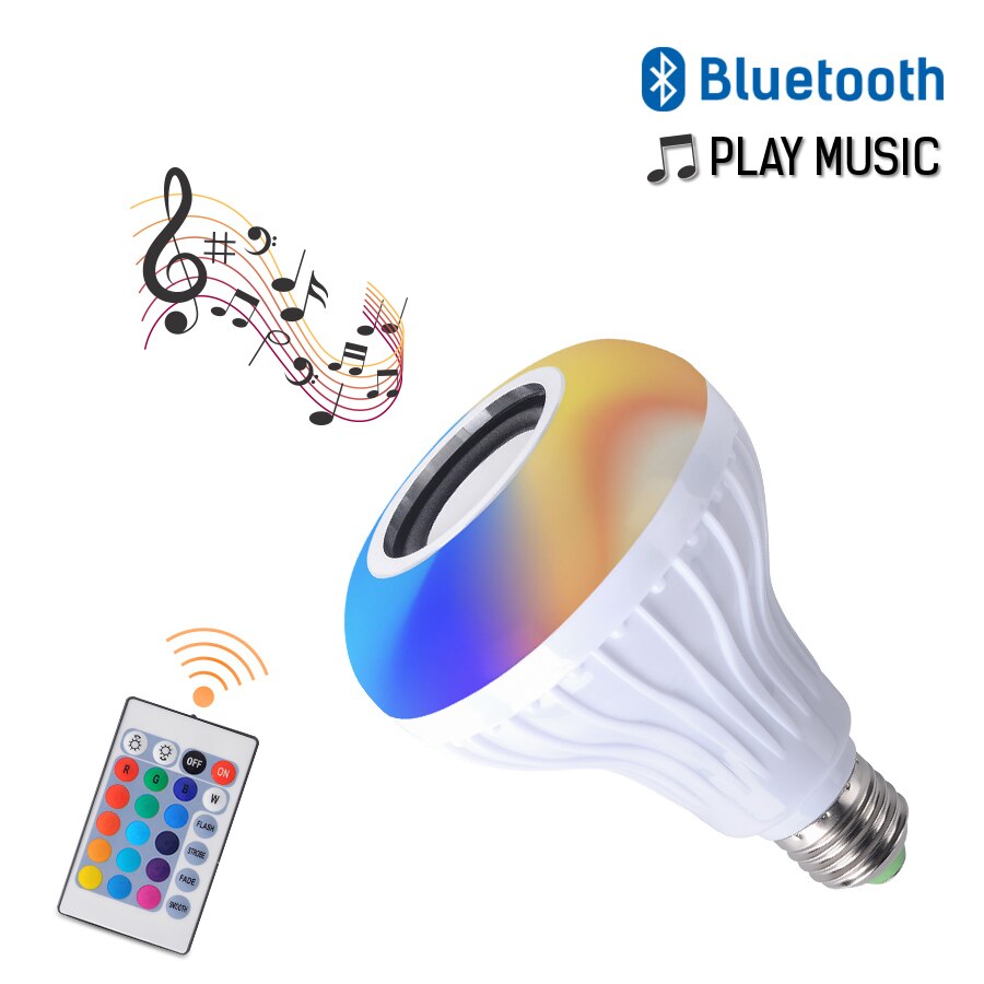 Dingdian Led Bluetooth Muziek Gloeilampen 10W 110 V-265 V Draadloze Afstandsbediening Kleur Licht Lamp Rgb + Wit Bluetooth Geluid Lamp