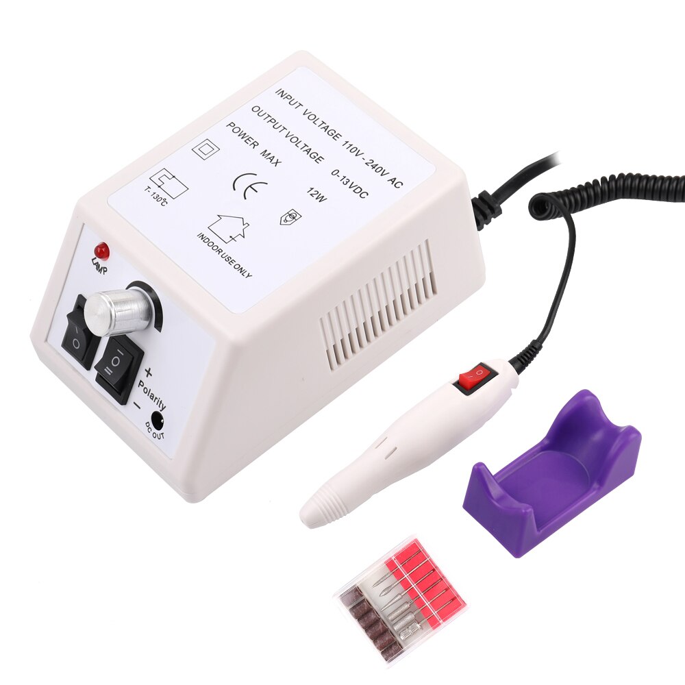 Electric Acrylic Nail Drill File Machine Kit Bits Manicure Electric Acrylic Nail Drill: White  EU Plug