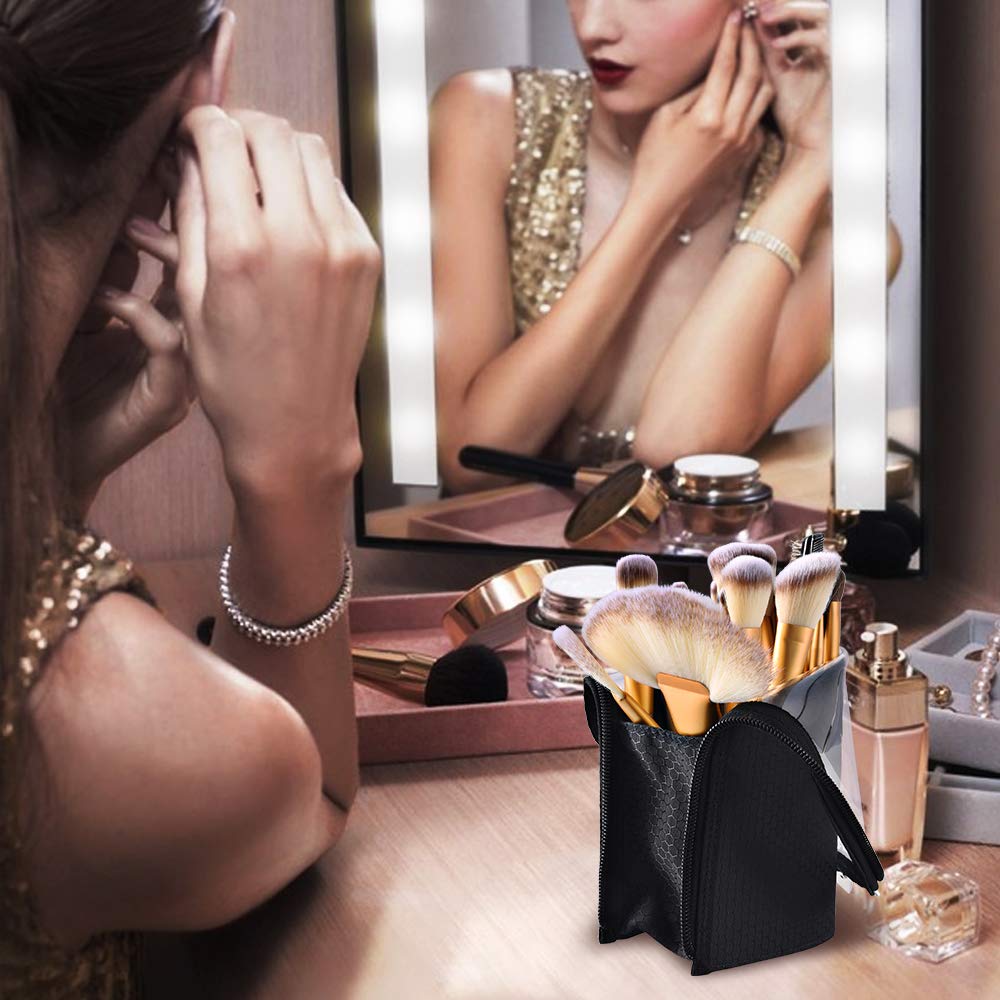YBLNTEK stojak na pędzle robić makijażu pyłoszczelna szczotka uchwyt na kosmetyki wodoodporna walizka podróżna robić pędzla kobiety Organizer robić pędzli narzędzia robić makijażu