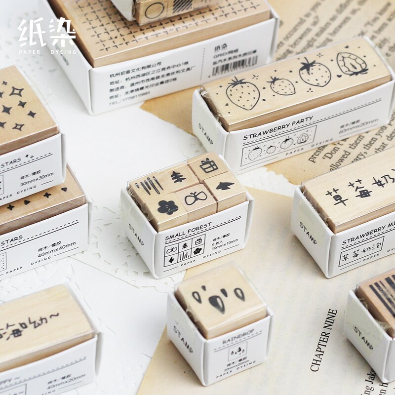 1 Set Basic shapes Dots Triangle stamp DIY wooden rubber stamps for scrapbooking stationery scrapbooking standard stamp