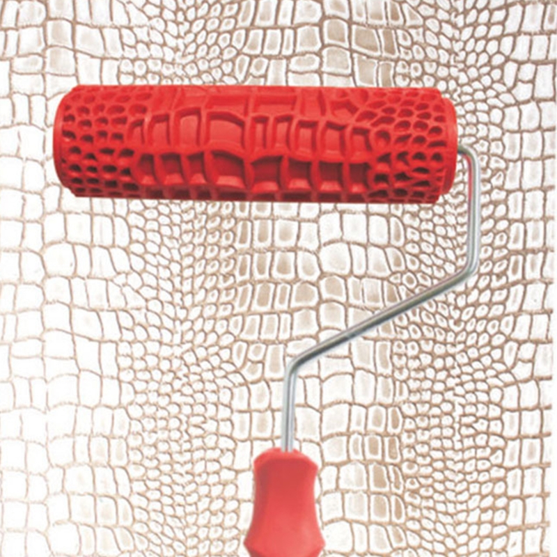 7 "Diy Patroon Verfroller Decoratieve Roller Art Textuur Roller Met Plastic Handvat Krokodillenleer Textuur Houtnerf Roller