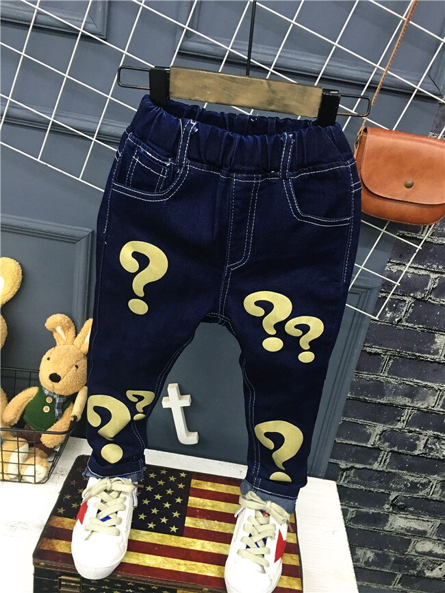 spring and Autumn children pants kids jeans boys girls denim pants Casual hole jeans feet pants 2-7Y (A12063
