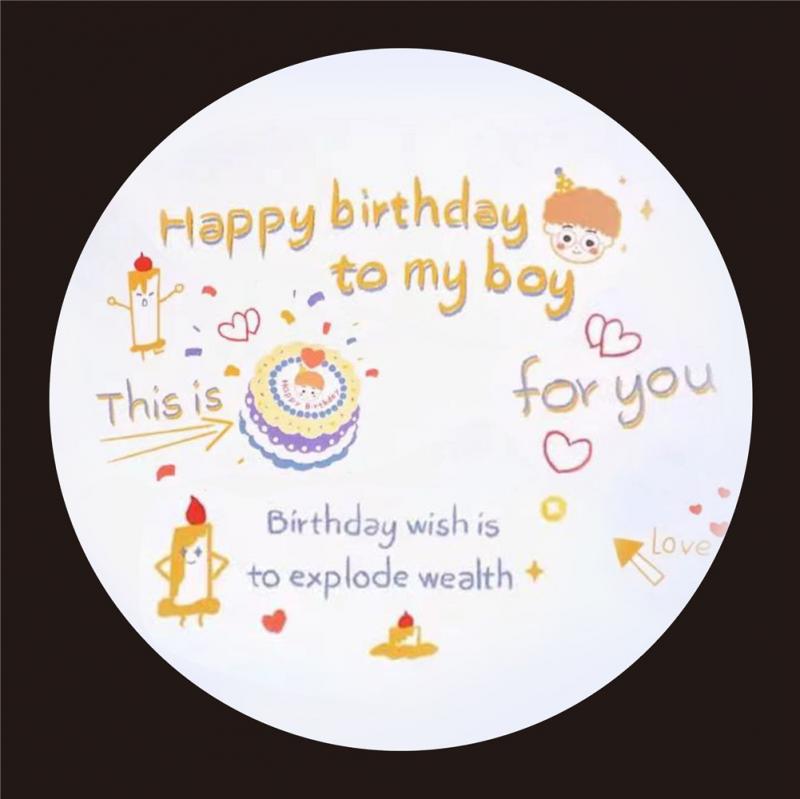 Happy Birthday Night Light Photo Projector Birthday Party For Kids Korean Wedding Projection Lamp Bedroom Decoration 2022: 07