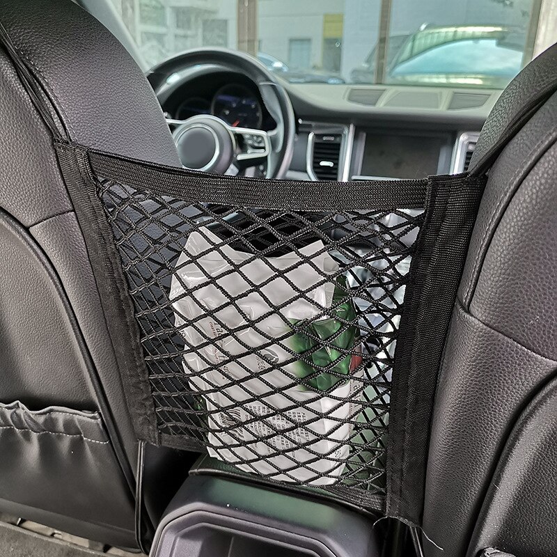 Red de almacenamiento lateral de asiento de coche Universal de 30x25cm, bolsa de red, soporte para equipaje, bolsillo para maletero, organizador de carga de red, accesorios interiores para coche