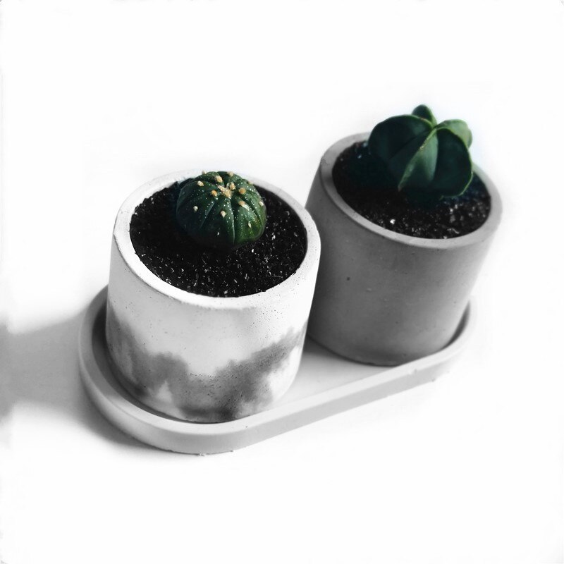 Round Square Flower Pot Concrete Planter Molds DIY Plaster Home Decor Succulent Plants Cement Clay Crafts Silicone Mould