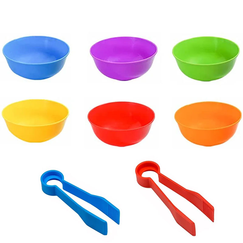 Counting Bears Matching Games Color Sorting Bowls Tweezers Preschool Learning Education Montessori Toys for Kids Girls Boys