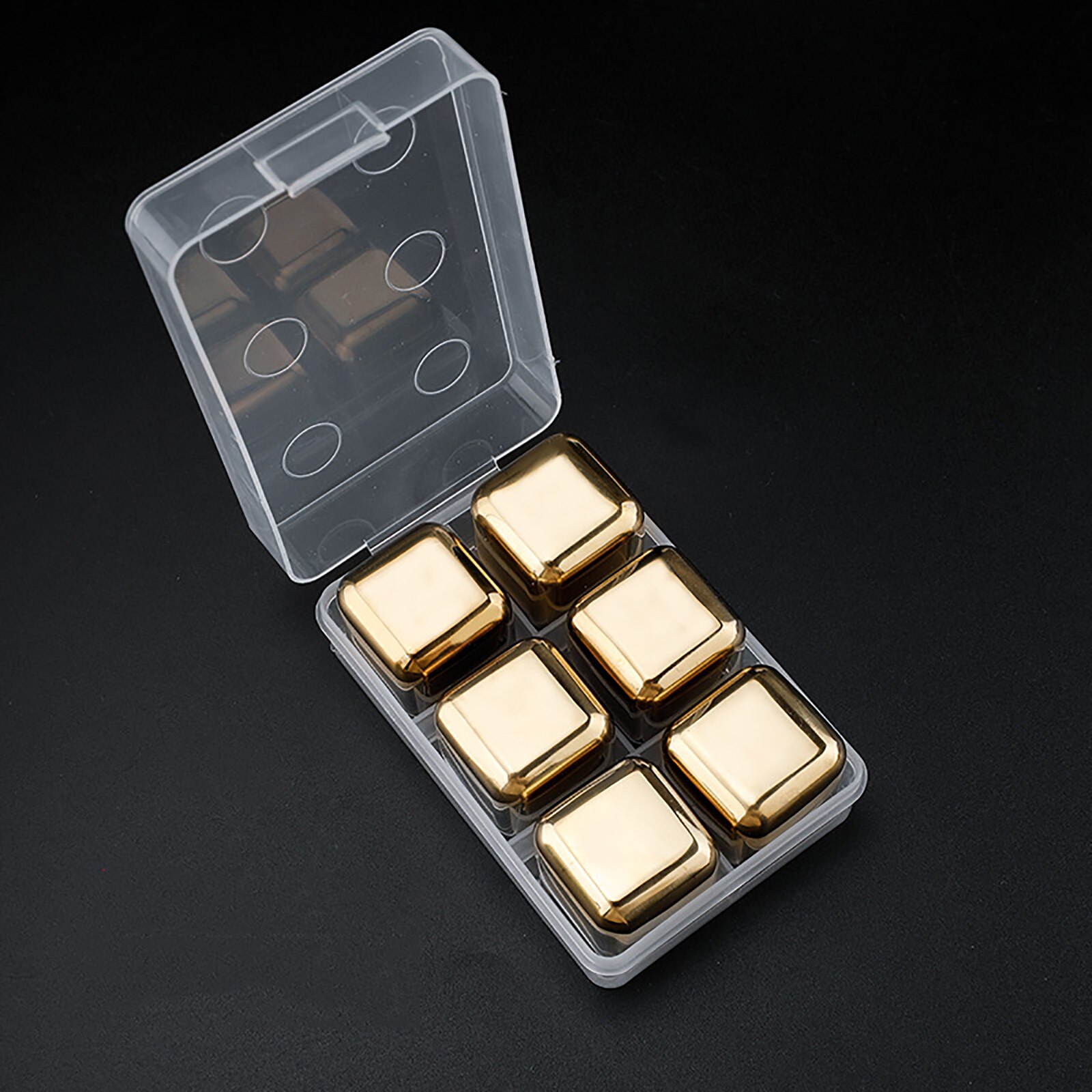 304 Stainless Steel Ice Cubes Simple Physical Cooling Solod Color Luxurious Reusable Clean Beverage Accessory: Light Yellow