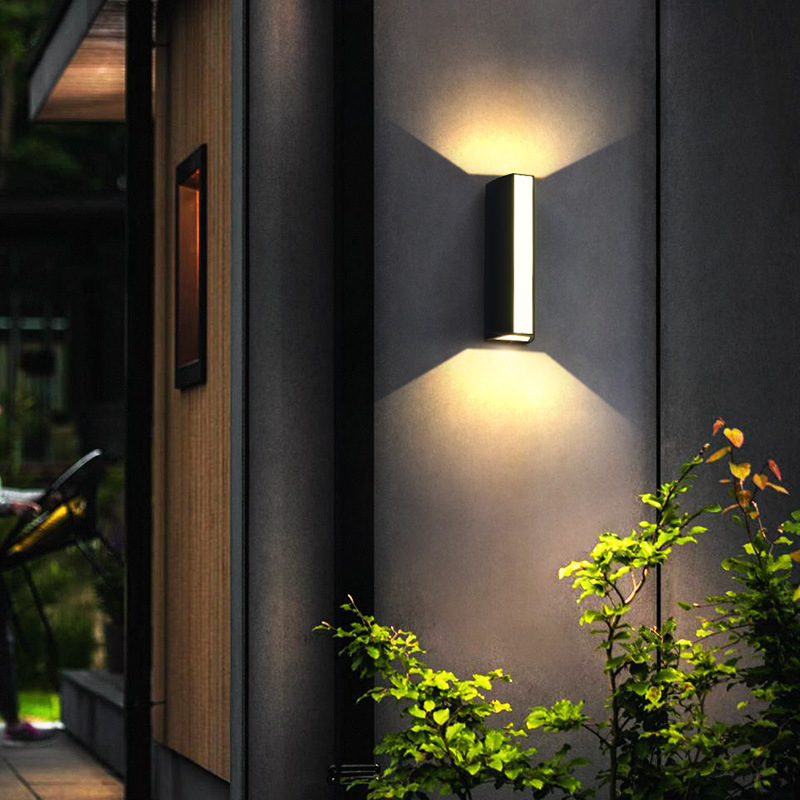 Outdoor Waterdichte Led Wandlamp Eenvoudige Stijl Tweekoppige Wandkandelaars Home Binnenplaats Terras Balkon Tuin Veranda Wandlamp